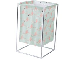 Inklapbare Wasmand - Opbergmand Stoffen - Ruimte Besparen - Decoratief Patroon - 28x28x28 cm - Groen