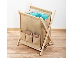 Inklapbare wasmand - wasmand - inklapbaar - beige - inhoud 30 liter