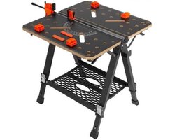 Inklapbare Werktafel - Professioneel - Houtbewerking - 7 Werkhoogtes - Klemsysteem - 454KG laadvermogen - Zwart
