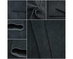 Inlaminé Velours Meubelstof met Schuim voor Bekleding en Interieur | Antraciet