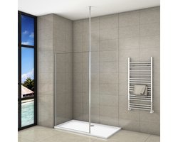 Inloopdouche 120x200 cm + 2030-3200 mm Stabilisatiestang,8mm nano-veiligheidsglas