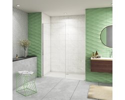 Inloopdouche 60x200cm met zwart decor, 10mm NANO EasyClean veiligheidsglas