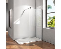 inloopdouche (70.8-72.8)x185cm,douchescherm,140cm stabilisator,6mm helder veiligheidsglas nano easyclean antikalk,douchewand