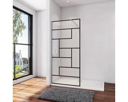 Inloopdouche 80X200cm, verstelbare stabilisatiestang N:90cm,8mm NANO EasyClean veiligheidsglas
