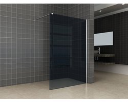 Inloopdouche Glas - Douchewand Chroom - Badkamer Vernieuwen - Nano Rookglas - 120x200cm - Transparant