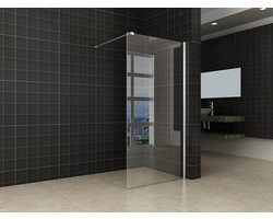 Inloopdouche Glas - Douchewand Modern - Badkamer Vernieuwen - Chroom Profiel - 90x200 cm - Helder