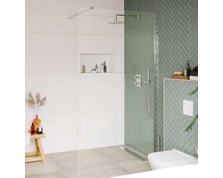 Inloopdouche incl. antikalk 90x210cm aluminium