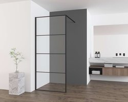 Inloopdouche incl. antikalkbehandeling 80x210cm mat zwart