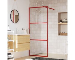 Inloopdouche Muur - Douchewand Glas - Badkamer Vernieuwen - Verstelbaar Profiel - 80x195 cm - Rood