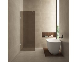 Inloopdouche Wiesbaden Less 90x200cm met chroom beslag en 8mm vintage brons glas