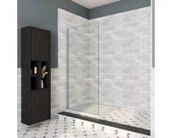 Inloopdouche/douchewand van 90x195cm, 6 mm transparant, gemakkelijk te reinigen gehard glas, antikalk, glanzend chromen lijst.