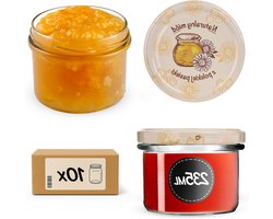 Inmaakpotten met deksel - Glazen potten Bewaarpotten - Voedsel conserveren - Dikke glazen wand - 235 ml - Transparant