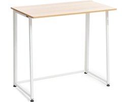 InnovaGoods - Inklapbare Tafel Dolenkaf | Ruimtebesparend | Ideaal voor Binnenshuis en Buitenshuis | Eenvoudig Opvouwbaar en Draagbaar, Wit, Standaard, Samengesteld Hout