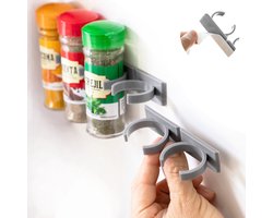 Innovagoods® Kruidenrek - Kruidenrek Ophangbaar - 5x4 Potjes - Kruiden Organizer - Specerijen Rek - Kruidenrekje - Zelfklevend