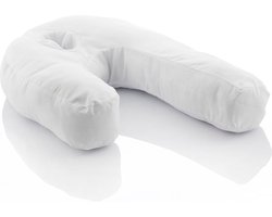 InnovaGoods Relax Slaapkussen - Ergonomisch -Lichaamskussen- U-vormig Zijslaapkussen - 60% Polyester - Wit
