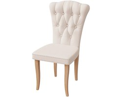 Innovastore Eetkamerstoelen - Gestoffeerde keukenstoelen - Stoelen - Eettafelstoel - Keukenstoel - 2 stuks - Fluweel - Beige