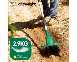 Innovastore Electrische Grondfrees - Tuinfrees - Cultivator - Rototiller - Bodembewerker - Tuingereedschap - Incl 2 batterijen