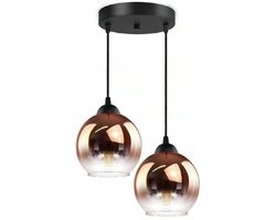 Innovastore Hanglamp - Industrielelamp - PlafondLamp - Lamp - Verlichting - Eetkamer - Woonkamer - 2 bollen - Glass Serie