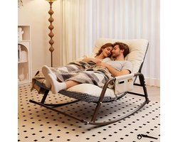 Innovastore Relaxfauteuil - Loungestoel - Relaxstoel - Stoel - Moderne stoel - Chaise lounge - Schommelstoel - Armleuningen - Wit