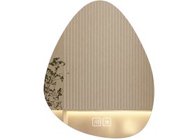 Innovastore Spiegel - Druppelvormige badkamerspiegel - Badkamerspiegel - Anti-Condens - Touchbediening - Drie lichtkleuren - 40x60