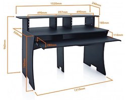 Innox WSA-05-BK Studio workstation - Zwart - twee 3U racks