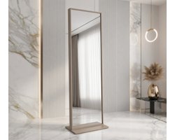 INOVA Luxe Moderne Kledingkast met Spiegel, Planken en Metalen Handgrepen – Opbergkast voor Slaapkamer en Woonkamer – Kasjmier/Kleur Zwart – 237 x 50 x 47 cm House&Garden