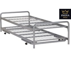 INOVABED - Dubbel Divan - onderschuifbed met Raster bodem - 80x200