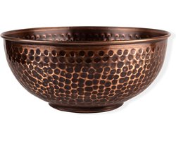Inovra ® Antieke Koper Hamerslag Mixkom voor Salade, Eieren Kloppen en Decoratieve Keuken Doeleinden, 7.5"