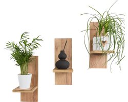 Inovra ® Binnenhuis Decoratieve Planken Set van Drie voor Planten en Decoraties