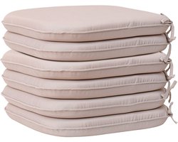 Inovra ® Comfortabele en Stijlvolle Zitkussens voor Diverse Stoelen - Set van 6 in Beige