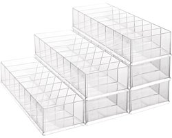 Inovra - Cosmetische Organiser met 8 Vakken en Verwijderbare Lades 25 x 8.5 x 4.8 cm - Acryl Make-up Opbergdozen voor Badkamer en Sieraden Exhibition.