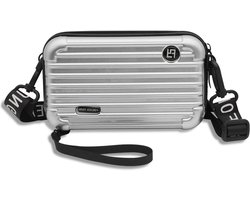 Inovra - Crossbody tas voor vrouwen - Kleine pvc-koffer vormige tas met schouder- en polsriem - Draagbare schoudertas met telefoontas voor op reis . - Money belt