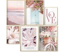 Inovra ® Decoratief Poster Set van 6 voor Stijlvolle Woonkamer, Slaapkamer en Kantoor Inrichting