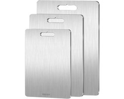 Inovra ® Drie Stuks Metalen Snijplanken voor Keuken, Buitenavonturen en Kookplezier