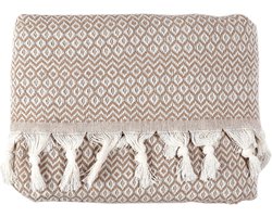 Inovra ® Dubbele sprei zand beige crème katoen bankdeken, knuffelige tv-deken, bankdeken, bankdeken, omkeerbaar deken, bedsprei, bankdeken, zomerdeken, 200 x 230 cm