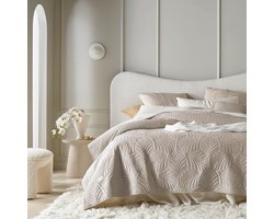 Inovra ® Elegante Beige Bedsprei 240 x 260 cm voor Bed en Bank, Fluwelen Textuur