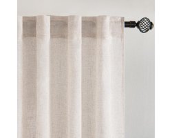 Inovra ® Elegante Semi-Transparante Gordijnen met Moderne Linnen Look voor Woon- en Slaapkamer