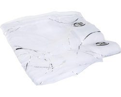 Inovra ® Elegante Witte Gordijn met Oogjes en Zilveren Print 140 x 240 cm