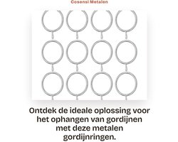 Inovra- Gordijnringen 50 Stuks - Metalen Ringen - Binnendiameter 38 mm - Geschikt voor Gordijnroedes 30-35 mm - Duurzaam - Zilver - Gordijnhaken