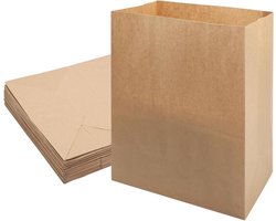 Inovra - Grote papieren zakken bruin - 50 stuks - Kraft papieren zakken voor brood