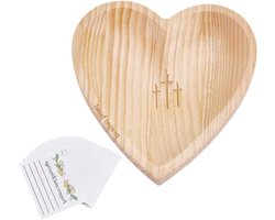 Inovra - Harten gebedsschaal voor sieradenopslag - decoratief dienblad voor armbanden en ringen - met papieren kaarten - 22 x 6 cm