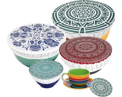 Inovra - Herbruikbare afdekhoezen van stof voor glazen slakom - 5 stuks