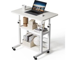 Inovra ® In Hoogte Verstelbare Mobiele Computertafel Met Veelzijdige Opbergmogelijkheden Voor Thuis En Kantoor