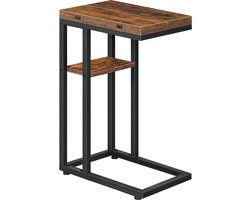 Inovra ® Inklapbare Multifunctionele Bijzettafel met Opbergrek voor Woonkamer en Slaapkamer