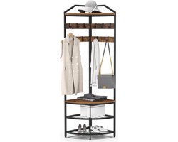 Inovra ® Kledingstandaard met Hoekontwerp en Beweegbare Haken voor Optimaal Ruimtegebruik