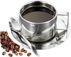 Inovra ® Koffiekopjes Set van Roestvrij Staal met Dubbelwandige Isolatie en Accessoires voor Perfecte Koffiemomenten