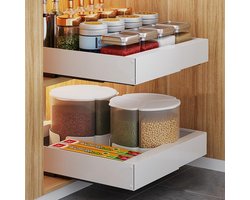 Inovra ® Lade Organizer 48 cm Uittrekbare Keuken Lade, Opslagplanken, 48 cm L x 42 cm B x 7 cm H, Uittrekbare Kast Organizer