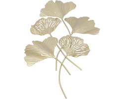 Inovra Metaal Wanddecoratie Ginkgo-Bladeren Wandsculptuur 3D Ontwerp voor Thuis of Kantoor - IJzeren Simulatie Kunstwerk voor Woonkamer of Kamer - Unieke Metalen Muurdecoratie met Bladeren en Structuur