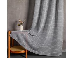 Inovra ® Moderne Semi-Transparante Gordijnen met Oogjes voor Woonkamer en Slaapkamer in Stijlvol Streepdesign