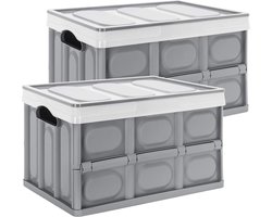 Inovra ® Opvouwbare en Stapelbare Opbergdozen Set van 2 voor Efficiënte Opslag en Transport